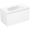 Mexen Rivel meuble de salle de bain 90 cm avec lavabo Vela, 1 tiroir, rainuré, blanc mat - 91A20-09047-1-BF01-W23M01