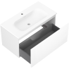 Mexen Rivel meuble de salle de bain 90 cm avec lavabo Vela, 1 tiroir, rainuré, blanc mat - 91A20-09047-1-BF01-W23M01