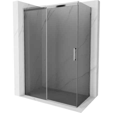 Mexen Omega cabine de douche coulissante 140 x 80 cm, graphite, chrome - 825-140-080-01-40