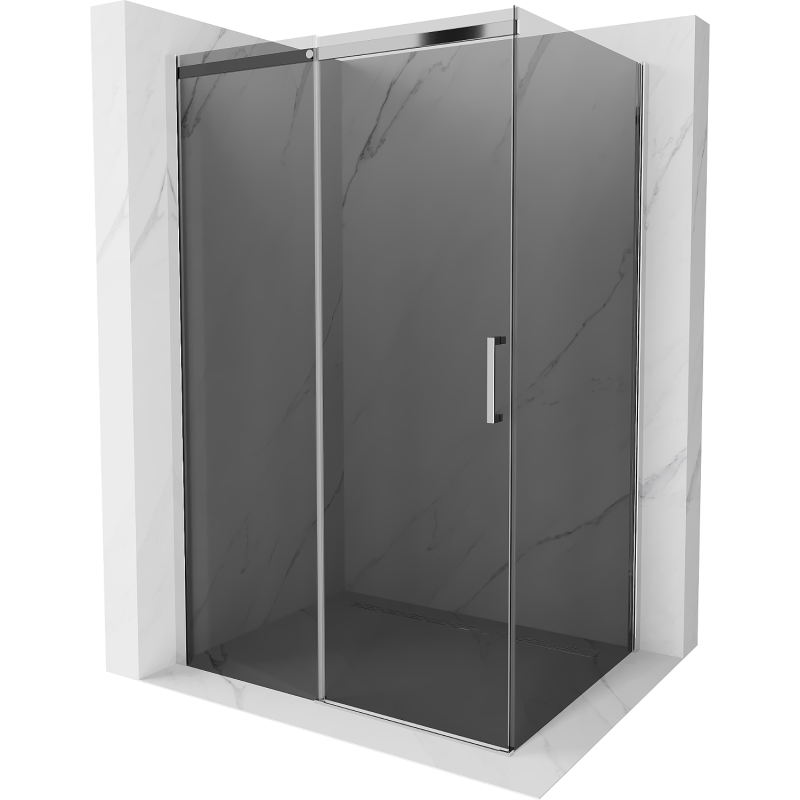 Mexen Omega cabine de douche coulissante 140 x 100 cm, graphite, chrome - 825-140-100-01-40