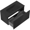 Mexen Rivel meuble de salle de bain 90 cm avec lavabo Vela, 1 tiroir, rainuré, noir mat - 91A20-09047-1-BF71-W23M71