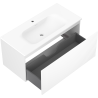 Mexen Rivel armoire de salle de bain 100 cm avec lavabo Vela, 1 tiroir, rainuré, blanc mat - 91A20-10047-1-BF01-W23M01