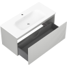 Mexen Rivel armoire de salle de bain 100 cm avec lavabo Vela, 1 tiroir, rainuré, gris mat/blanc mat - 91A20-10047-1-BF62-W23M01