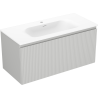 Mexen Rivel armoire de salle de bain 100 cm avec lavabo Vela, 1 tiroir, rainuré, gris mat/blanc mat - 91A20-10047-1-BF62-W23M01