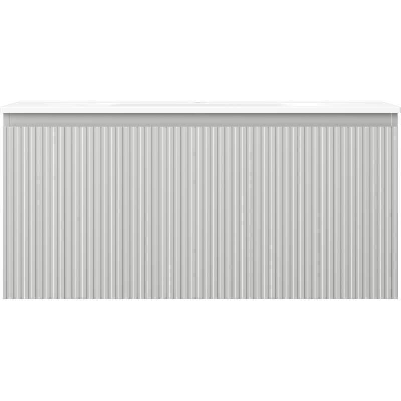 Mexen Rivel meuble de salle de bains 100 cm avec lavabo Vela, 1 tiroir, rainuré, gris mat/blanc mat - 91A20-10047-1-BF62-W23M01