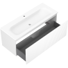 Mexen Rivel meuble de salle de bain 120 cm avec lavabo Vela, 1 tiroir, rainuré, blanc mat - 91A20-12047-1-BF01-W23M01