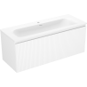Mexen Rivel meuble de salle de bains 120 cm avec lavabo Vela, 1 tiroir, rainuré, blanc mat - 91A20-12047-1-BF01-W23M01