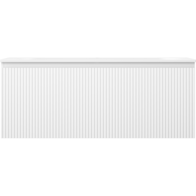 Mexen Rivel meuble de salle de bains 120 cm avec lavabo Vela, 1 tiroir, rainuré, blanc mat - 91A20-12047-1-BF01-W23M01