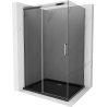 Mexen Omega cabine de douche coulissante 100 x 80 cm, graphite, chrome + receveur plat, noir - 825-100-080-01-40-4070