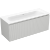 Mexen Rivel meuble de salle de bain 120 cm avec lavabo Vela, 1 tiroir, rainuré, gris mat/blanc mat - 91A20-12047-1-BF62-W23M01