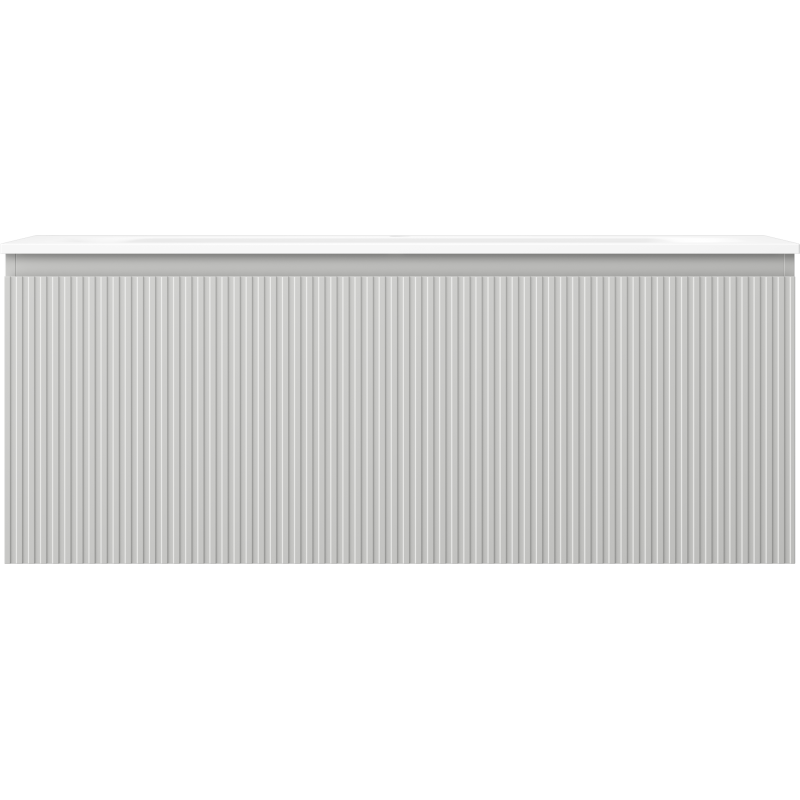 Mexen Rivel meuble de salle de bain 120 cm avec lavabo Vela, 1 tiroir, rainuré, gris mat/blanc mat - 91A20-12047-1-BF62-W23M01