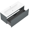 Mexen Rivel armoire de salle de bain 120 cm avec lavabo Vela, 1 tiroir, rainurée, graphite mat/blanc mat -