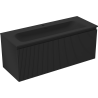 Mexen Rivel meuble de salle de bain 120 cm avec lavabo Vela, 1 tiroir, rainuré, noir mat - 91A20-12047-1-BF71-W23M71