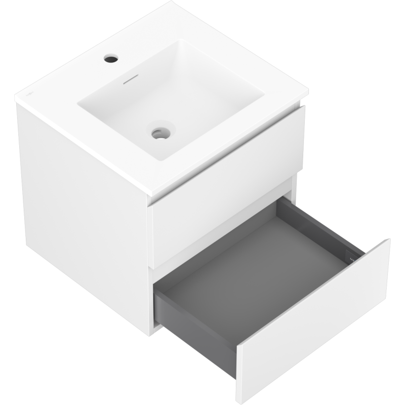 Mexen Orio meuble de salle de bain 50 cm avec lavabo Otis, 2 tiroirs, blanc mat - 91A10-05047-2-BFF01-W18M01