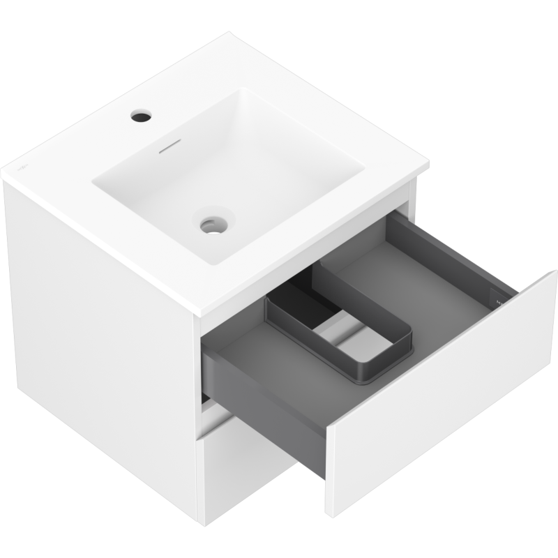 Mexen Orio meuble de salle de bain 50 cm avec lavabo Otis, 2 tiroirs, blanc mat - 91A10-05047-2-BFF01-W18M01