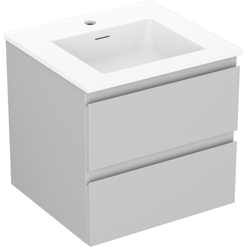 Mexen Orio armoire de salle de bain 50 cm avec lavabo Otis, 2 tiroirs, gris mat/blanc mat - 91A10-05047-2-BFF62-W18M01