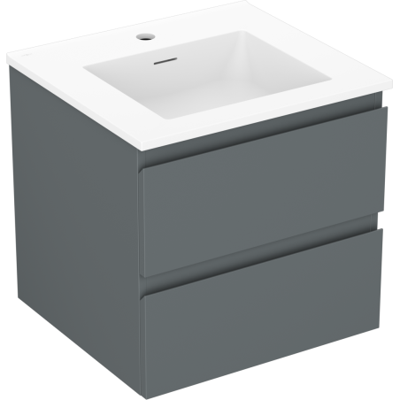 Mexen Orio cabinet de salle de bain 50 cm avec lavabo Otis, 2 tiroirs, graphite mat/blanc mat - 91A10-05047-2-BFF66-W18M01