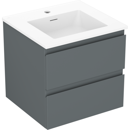 Mexen Orio meuble de salle de bains 50 cm avec lavabo Otis, 2 tiroirs, graphite mat/blanc mat - 91A10-05047-2-BFF66-W18M01