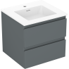 Mexen Orio cabinet de salle de bain 50 cm avec lavabo Otis, 2 tiroirs, graphite mat/blanc mat - 91A10-05047-2-BFF66-W18M01