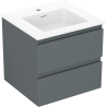 Mexen Orio meuble de salle de bains 50 cm avec lavabo Otis, 2 tiroirs, graphite mat/blanc mat - 91A10-05047-2-BFF66-W18M01