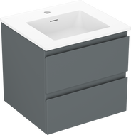 Mexen Orio cabinet de salle de bain 50 cm avec lavabo Otis, 2 tiroirs, graphite mat/blanc mat - 91A10-05047-2-BFF66-W18M01