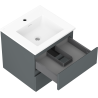 Mexen Orio cabinet de salle de bain 50 cm avec lavabo Otis, 2 tiroirs, graphite mat/blanc mat - 91A10-05047-2-BFF66-W18M01