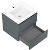 Mexen Orio meuble de salle de bains 50 cm avec lavabo Otis, 2 tiroirs, graphite mat/blanc mat - 91A10-05047-2-BFF66-W18M01