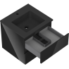 Mexen Orio meuble de salle de bain 50 cm avec lavabo Otis, 2 tiroirs, noir brillant/noir mat - 91A10-05047-2-BFF70-W18M71