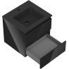 Mexen Orio armoire de salle de bains de 50 cm avec lavabo Otis, 2 tiroirs, noir brillant/noir mat - 91A10-05047-2-BFF70-W18M71