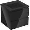 Mexen Orio armoire de salle de bain 50 cm avec lavabo Otis, 2 tiroirs, noir brillant/noir mat - 91A10-05047-2-BFF70-W18M71