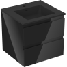 Mexen Orio armoire de salle de bains de 50 cm avec lavabo Otis, 2 tiroirs, noir brillant/noir mat - 91A10-05047-2-BFF70-W18M71