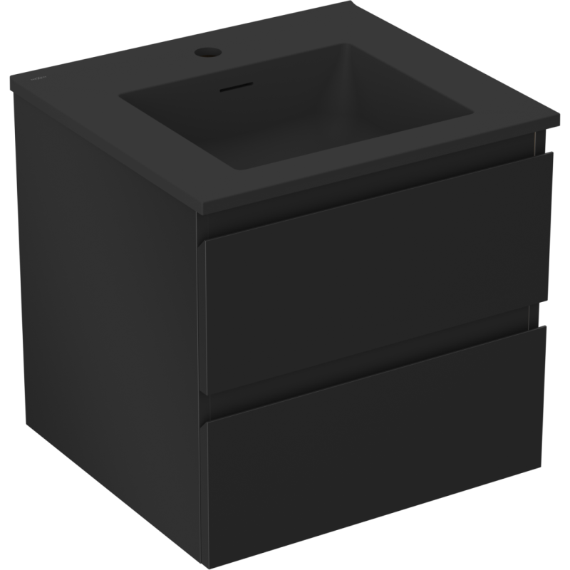 Mexen Orio armoire de salle de bain 50 cm avec lavabo Otis, 2 tiroirs, noir mat - 91A10-05047-2-BFF71-W18M71