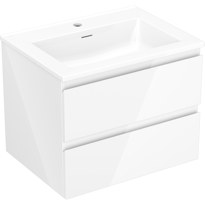 Mexen Orio armoire de salle de bain 60 cm avec lavabo Otis, 2 tiroirs, blanc brillant - 91A10-06047-2-BFF00-W18M00