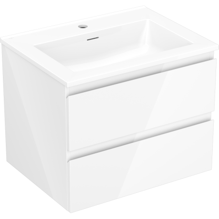 Mexen Orio armoire de salle de bain 60 cm avec lavabo Otis, 2 tiroirs, blanc brillant - 91A10-06047-2-BFF00-W18M00