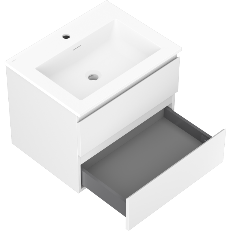 Mexen Orio meuble de salle de bain 60 cm avec lavabo Otis, 2 tiroirs, blanc mat - 91A10-06047-2-BFF01-W18M01