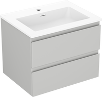 Mexen Orio armoire de salle de bain 60 cm avec lavabo Otis, 2 tiroirs, gris mat/blanc mat - 91A10-06047-2-BFF62-W18M01