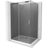 Mexen Omega cabine de douche coulissante 120 x 90 cm, graphite, chrome + receveur plat, blanc - 825-120-090-01-40-4010