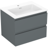 Mexen Orio armoire de salle de bain 60 cm avec lavabo Otis, 2 tiroirs, graphite mat/blanc mat - 91A10-06047-2-BFF66-W18M01