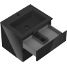 Mexen Orio armoire de salle de bain 60 cm avec lavabo Otis, 2 tiroirs, noir brillant/noir mat - 91A10-06047-2-BFF70-W18M71