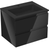 Mexen Orio armoire de salle de bain 60 cm avec lavabo Otis, 2 tiroirs, noir brillant/noir mat - 91A10-06047-2-BFF70-W18M71
