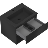 Mexen Orio meuble de salle de bain 60 cm avec lavabo Otis, 2 tiroirs, noir mat - 91A10-06047-2-BFF71-W18M71