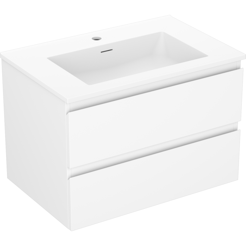 Mexen Orio armoire de salle de bains 70 cm avec lavabo Otis, 2 tiroirs, blanc mat - 91A10-07047-2-BFF01-W18M01