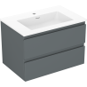 Mexen Orio armoire de salle de bain 70 cm avec lavabo Otis, 2 tiroirs, graphite mat/blanc mat - 91A10-07047-2-BFF66-W18M01