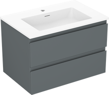 Mexen Orio armoire de salle de bain 70 cm avec lavabo Otis, 2 tiroirs, graphite mat/blanc mat - 91A10-07047-2-BFF66-W18M01