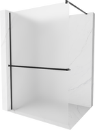 Mexen Kioto+ paroi de douche avec étagère Walk-in 90 x 200 cm, givré, noir - 800-090-121-70-30