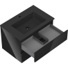Mexen Orio meuble de salle de bain 70 cm avec lavabo Otis, 2 tiroirs, noir brillant/noir mat - 91A10-07047-2-BFF70-W18M71