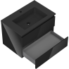 Mexen Orio armoire salle de bain 70 cm avec lavabo Otis, 2 tiroirs, noir brillant/noir mat - 91A10-07047-2-BFF70-W18M71