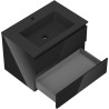 Mexen Orio meuble de salle de bain 70 cm avec lavabo Otis, 2 tiroirs, noir brillant/noir mat - 91A10-07047-2-BFF70-W18M71