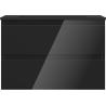 Mexen Orio armoire salle de bain 70 cm avec lavabo Otis, 2 tiroirs, noir brillant/noir mat - 91A10-07047-2-BFF70-W18M71