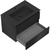 Mexen Orio meuble de salle de bain 70 cm avec lavabo Otis, 2 tiroirs, noir mat - 91A10-07047-2-BFF71-W18M71